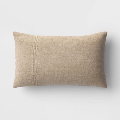 Oversized Textured Linen Striped Throw Pillow Neutral - Threshold™