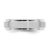 Black Bow Jewelry 6mm 14K White Gold Brushed Flat Ridged Edge Comfort Fit Band - 3 of 4