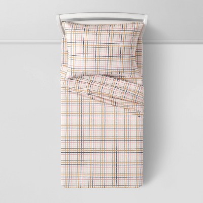 Plaid Print Cotton Kids' Sheet Set - Pillowfort - Thumbnail 2
