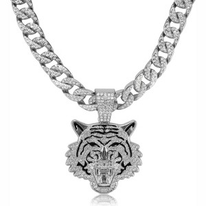 13MM Cuban Link Chain for Men - Iced Out Silver/Gold Plated, 8.5-24 Inch Hip Hop Jewelry with Box - 1 of 4