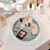Artloge Luxury Crushed Diamond Tray Silver Mirror Glass Coffee Table Serving Tray Makeup Perfume Jewelry Display Holder fits Women Gift Dresser - 3 of 4
