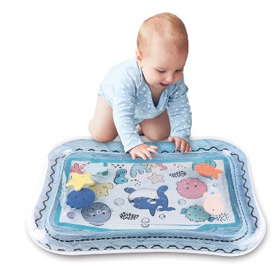 The Peanutshell Sea Life Tummy Time Water Play Mat, Inflatable Sensory Development Toy