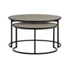 Set of 2 Rina Concrete/Metal Nesting Coffee Table Gray/Black - Armen Living: Modern Loop Leg Design for Living Room - 3 of 4