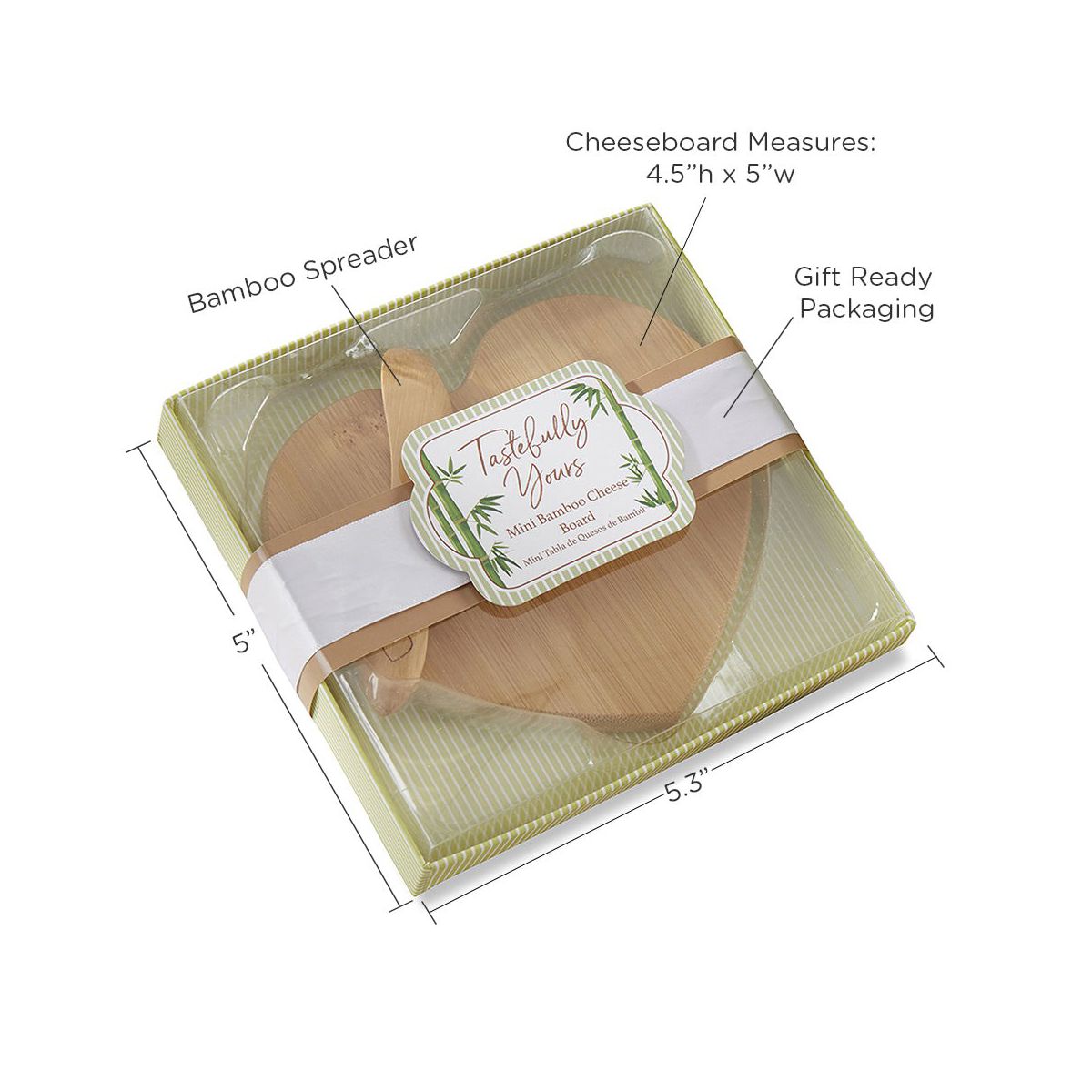 Kate Aspen "Tastefully Yours" Heart Shaped Bamboo Cheese Board, (Set of 2) | 22126NA - thumbnail 6