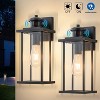 C Cattleya 2 Pack Motion Sensor Dusk to Dawn Matte Black Outdoor Wall Lights with Clear Glass Shade - 2 of 4