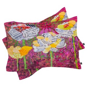 Elizabeth St Hilaire Mums Lightweight Pillowcase Standard Purple - Deny Designs: Microfiber, Botanical Pattern, Machine Washable - 1 of 3