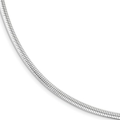 Black Bow Jewelry 3mm Rhodium Plated Sterling Silver Cubetto Chain Necklace, 17 Inch