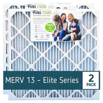 Filti 7500 Pleated Home HVAC Furnace 16 x 20 x 2 MERV 13 Air Filter with Reduced Carbon Footprint and Nanofiber Technology (2 Pack)