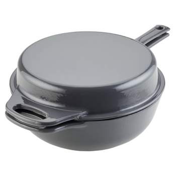 Commercial CHEF 3.4 qt. Cast Iron Dutch Oven with Dome Lid and
