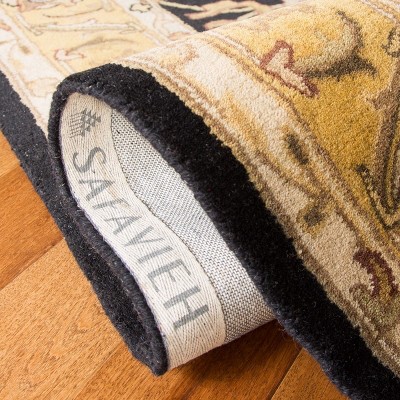 Handmade Black and Gold Wool 4' x 6' Tufted Area Rug