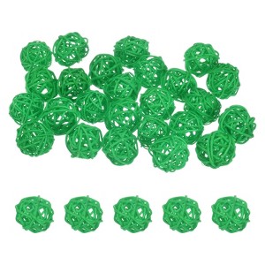 Unique Bargains Wicker Rattan Decorative DIY Crafts Balls 1.2 Inch 25 Pcs - 1 of 4