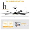 Parrot Uncle 60 Inch Modern Black LED Ceiling Fan with Lights and Remote Control - 3 of 4