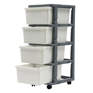 YIYIBYUS 4-Drawer File Organizer with Tray Top for Office, School, Stationary, Desk Organizer - 1 of 4