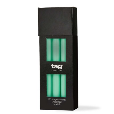 tag Color Studio 10" Straight Taper Unscented Smokeless Paraffin Wax Candle Seasfoam, Burn Time 10 hrs. Sold in Units of 1