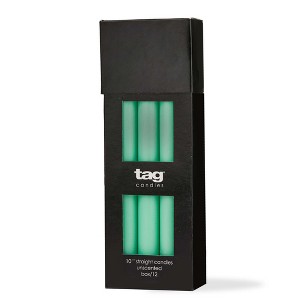 tag Color Studio 10" Straight Taper Unscented Smokeless Paraffin Wax Candle Seasfoam, Burn Time 10 hrs. Sold in Units of 1 - 1 of 2