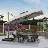 PURPLE LEAF Outdoor Cantilever Umbrella with Base Large Patio Umbrella Windproof Heavy Duty Hanging Offset Umbrella for Garden Outdoor Pool - 2 of 4