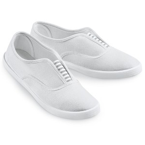 Collections Etc Striped Slip-on Sneakers Wide - 1 of 4