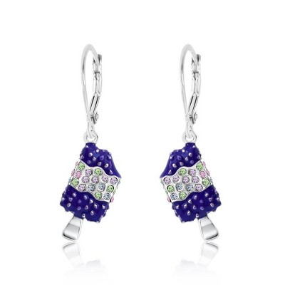 Chanteur Hypoallergenic Kids Jewelry Accessories Ice pop CZ White Gold Palladium Plating Earrings leverback is made from 925 Sterling silver