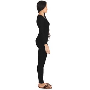 Memoi Women's Organic Cotton Seamless Rib Lace Long Sleeve Top - 1 of 4