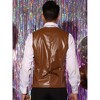 Lars Amadeus Men's Western PU Faux Leather Waistcoat Vest with Bow-Tie - 3 of 4