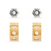 Steeltime Ladies 2pc set 18k gold plated stainless steel and simulated diamond cross studs/huggie earrings - 2 of 4