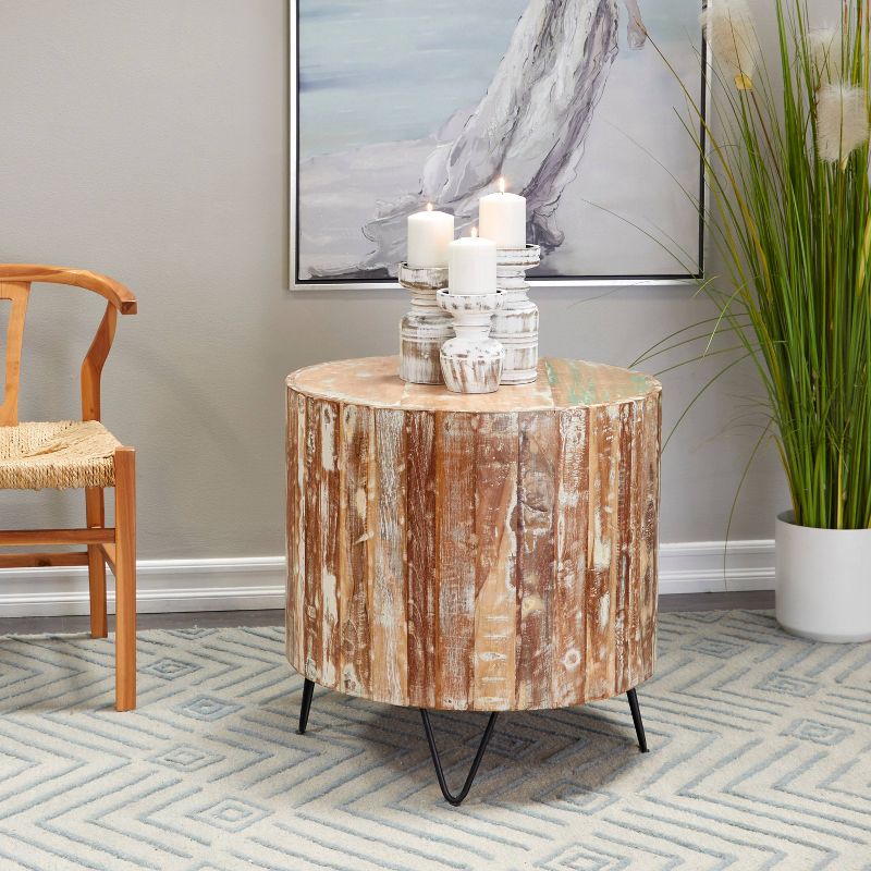Rustic Mango Wood Accent Table Brown - Olivia &#38; May, 2 of 6