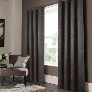 Olivia Gray Lynx Matte Embossed Blackout Grommet Panel - Black - 1 of 1