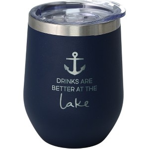 Pavilion Gift Company - At The Lake - 12 oz Stemless Travel Tumbler - Portable Drinkware - 1 of 4