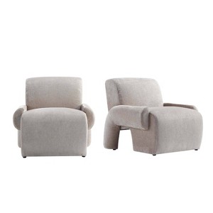 Manhattan Comfort Set of 2 Verandah Modern Chenille Upholstered Accent Chairs - 1 of 4