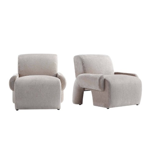 Manhattan Comfort Set of 2 Verandah Modern Chenille Upholstered Accent Chairs - image 1 of 4