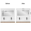 Amanti Art Mirror Makeover Bathroom Mirror Frame Border Kit - Fully Assembled Peel and Stick Frame - Mirror NOT Included - Cabinet White Narrow Trim - 3 of 4