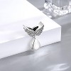 Sterling Silver Memorial Urn Charm for Ashes - Angel Wings Teardrop Keepsake for Bracelets - 2 of 4