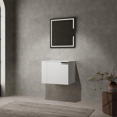NicBex Floating Bathroom Vanity without Sink/with Sink,Bathroom Sink Vanity with Storage Space,Bathroom Sink Cabinet for Bathroom,Oak/White