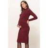 Hello Miz Women's Mock Neck Long Sleeve Side Slit Maternity Sweater Dress - 2 of 4