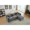 99" Chenille Upholstery Modular L-Shaped Sectional Sofa, 4-Piece Free Combination Couch - 3 of 4