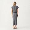 Anna-Kaci Women’s Ribbed Knit Sleeveless Top and Matching High Waist Midi Skirt Set with Soft Textured Finish and Streamlined Fit - 4 of 4