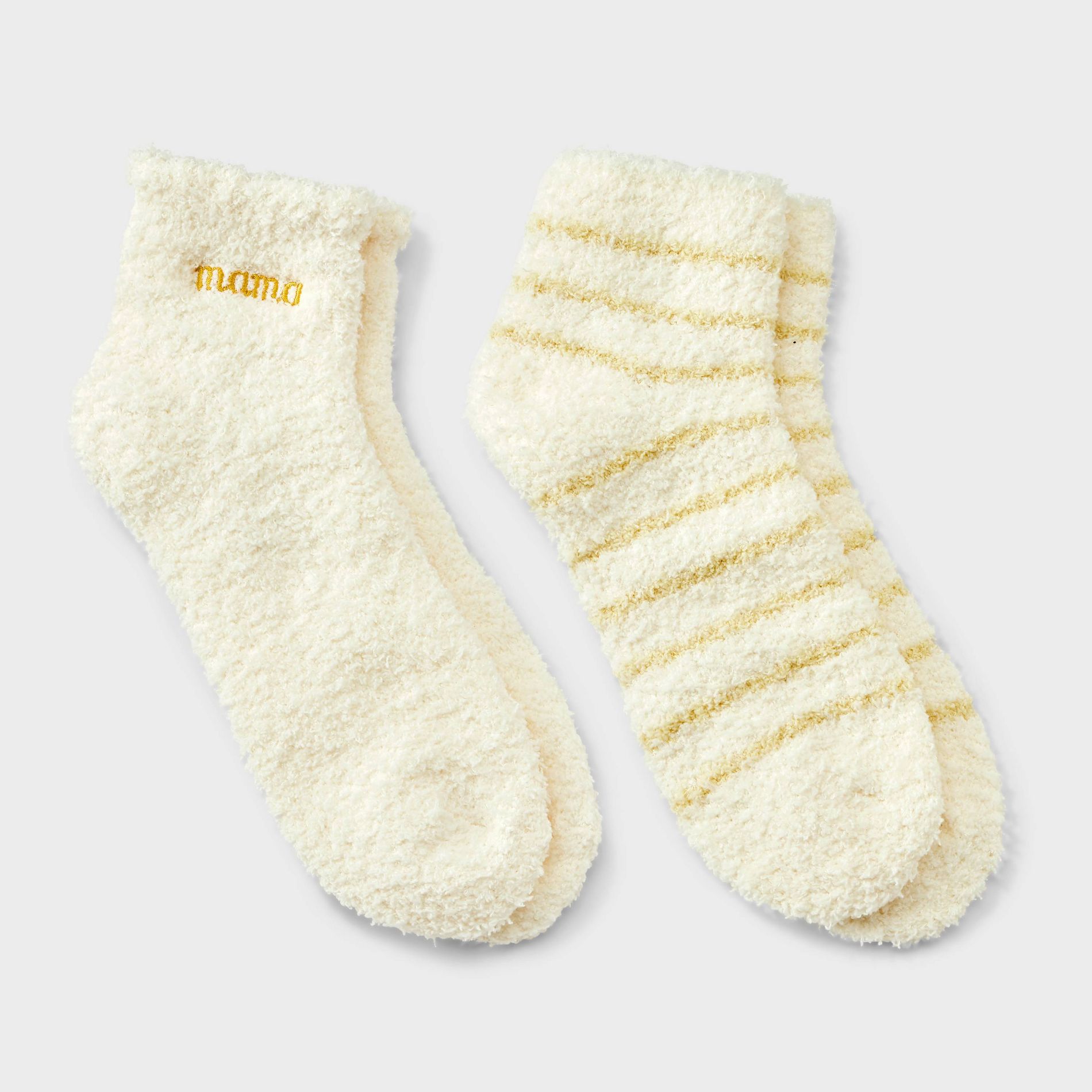 Women's Ruffle 2pk Cozy Ankle Socks - Stripe 4-10