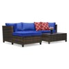 Chic Crate - Parkhurst 3-Person All-Weather Rattan Outdoor Sectional Set with Blue Cushions - 2 of 4