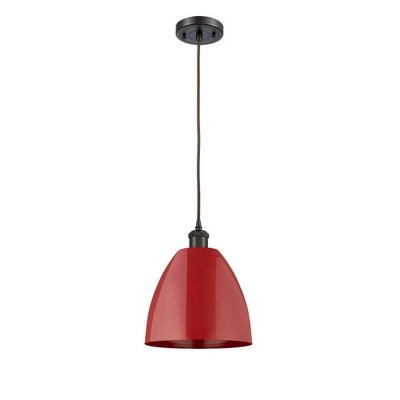Plymouth Dome - 1 Light Cord Hung Mini Pendant In Industrial Style-12.88 Inches Tall and 9 Inches Wide