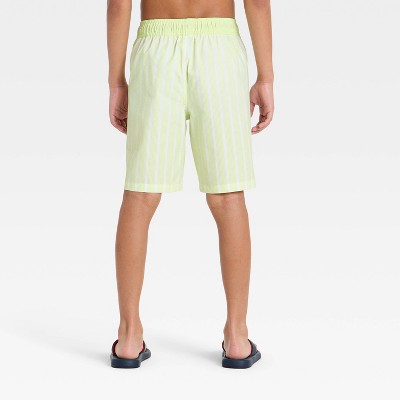 Minecraft Boys' Minecraft Striped Swim Trunks - Lime Green L — фото 2