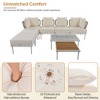 8-Piece Patio Sectional Sofa Set with Tempered Glass Coffee Table and Wooden Coffee Table for Outdoor Oasis, Garden, Patio and Poolside - 3 of 4