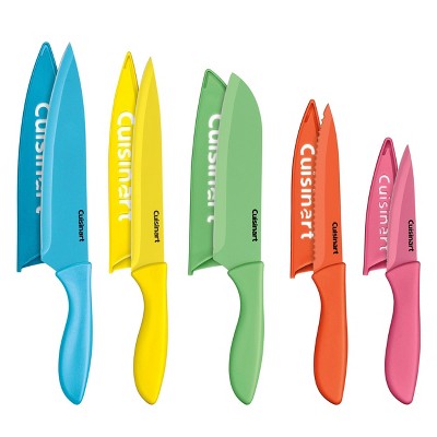 Cuisinart Advantage 10pc Ceramic-Coated Color Knife Set with Blade Guards Rainbow - C55-10PCM