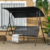 Resenkos 3-Person Swing Set, Outdoor Patio Swing With Tilt Canopy, Steel Frame Bench Seat, Wine Red - 3 of 4