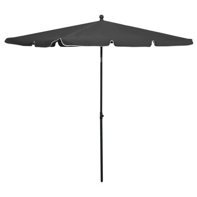 vidaXL Garden Parasol with Pole 82.7"x55.1" Anthracite