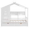 Whisen Twin Size House Bed & Kids Bed, Playhouse Bed with 2 Drawers, Storage Shelf - 3 of 4
