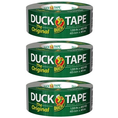 Duck The Original Duct Tape, Silver, 3 Rolls, 1.88 Inch x 45 Yards Each