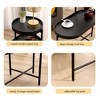 Contemporary Design 2-Tier Black Sofa Side Table - Sturdy Metal Frame & Wood End Table with Storage Space for Living Room - 4 of 4