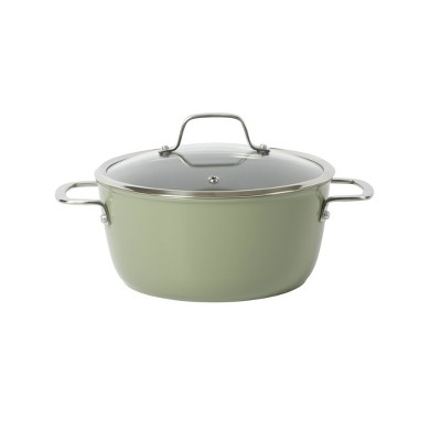 Green 10-Piece Nonstick Aluminum Cookware Set with Glass Lids