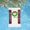 Polarx 4.5 Inch Plaid Merry Christmas Door Christmas Tree Ornament , Christmas Decor New Home First Home (1PC) - 2 of 4