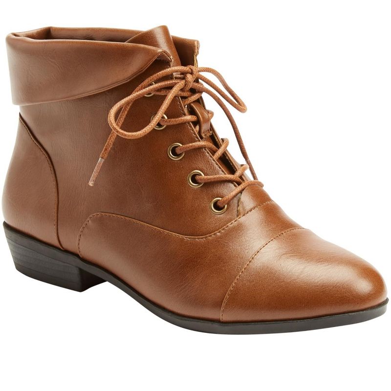 Comfortview Wide Width Darcy Bootie Lace-Up Short Ankle Boot Women's Winter Shoes, 1 of 2
